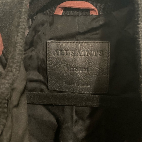 Satin & Goat Leather AllSaints Atley Bomber Jacket - Picture 4 of 5